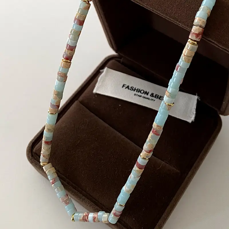 Dunhuang New Chinese Style Necklace Women's Beaded Natural Stone Agate High-grade Woolen Chain Red Stacked Antique Clavicle Chain - Image 18