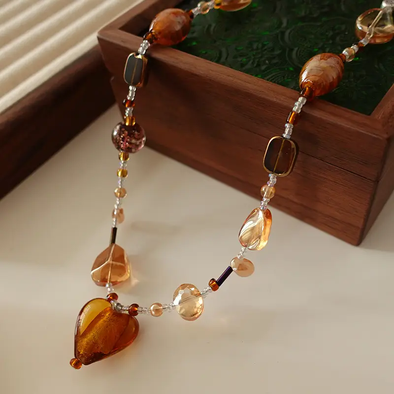 Dunhuang New Chinese Style Necklace Women's Beaded Natural Stone Agate High-grade Woolen Chain Red Stacked Antique Clavicle Chain - Image 20