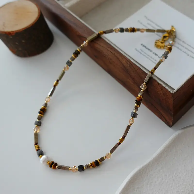 Dunhuang New Chinese Style Necklace Women's Beaded Natural Stone Agate High-grade Woolen Chain Red Stacked Antique Clavicle Chain - Image 21