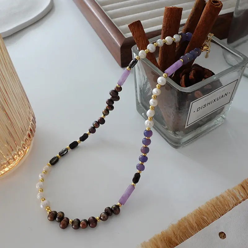 Dunhuang New Chinese Style Necklace Women's Beaded Natural Stone Agate High-grade Woolen Chain Red Stacked Antique Clavicle Chain - Image 22