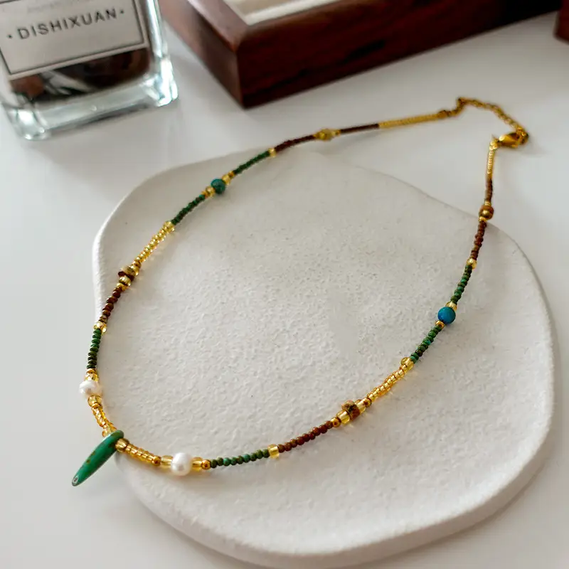 Dunhuang New Chinese Style Necklace Women's Beaded Natural Stone Agate High-grade Woolen Chain Red Stacked Antique Clavicle Chain - Image 28