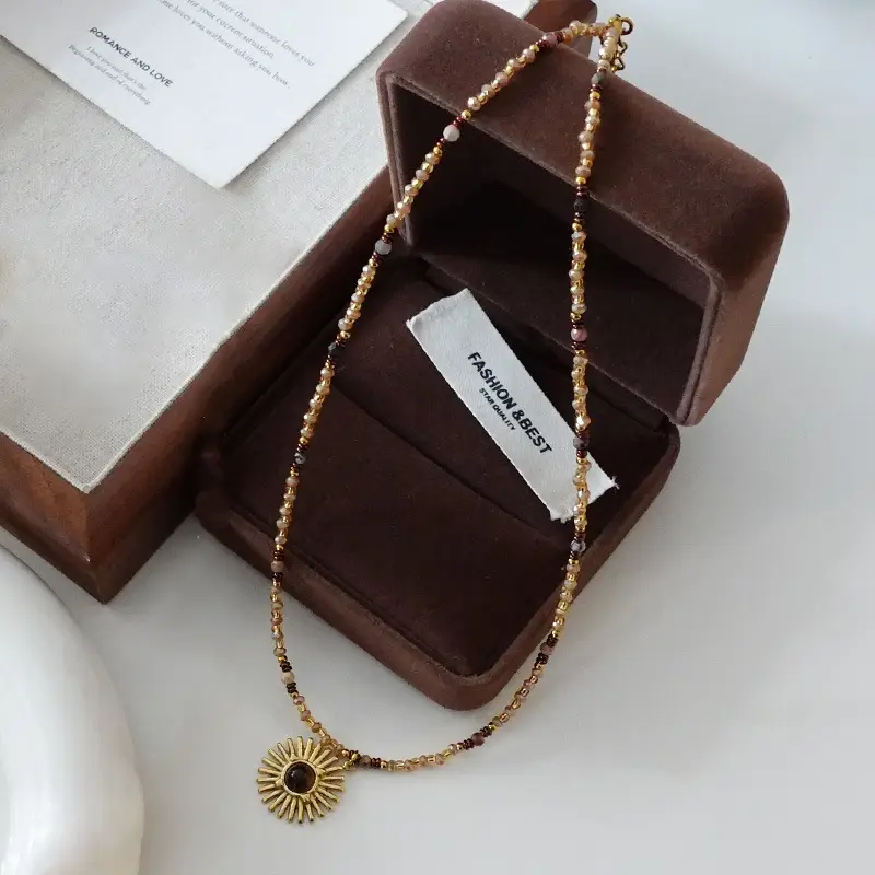 Dunhuang New Chinese Style Necklace Women's Beaded Natural Stone Agate High-grade Woolen Chain Red Stacked Antique Clavicle Chain - Image 32