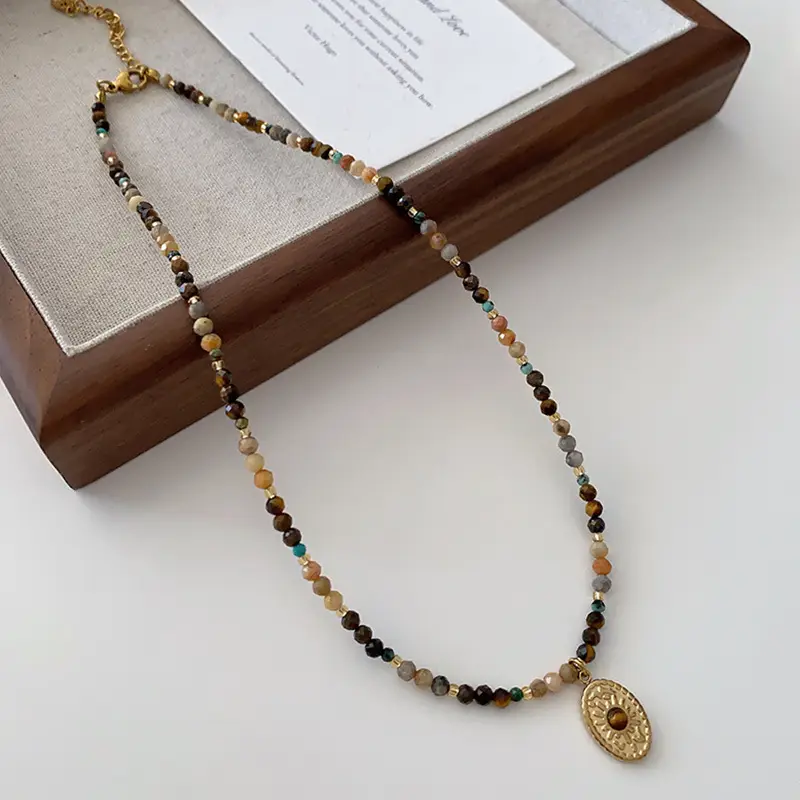 Dunhuang New Chinese Style Necklace Women's Beaded Natural Stone Agate High-grade Woolen Chain Red Stacked Antique Clavicle Chain - Image 33