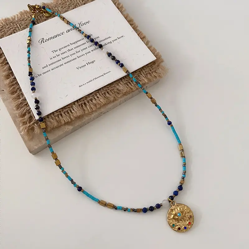 Dunhuang New Chinese Style Necklace Women's Beaded Natural Stone Agate High-grade Woolen Chain Red Stacked Antique Clavicle Chain - Image 34