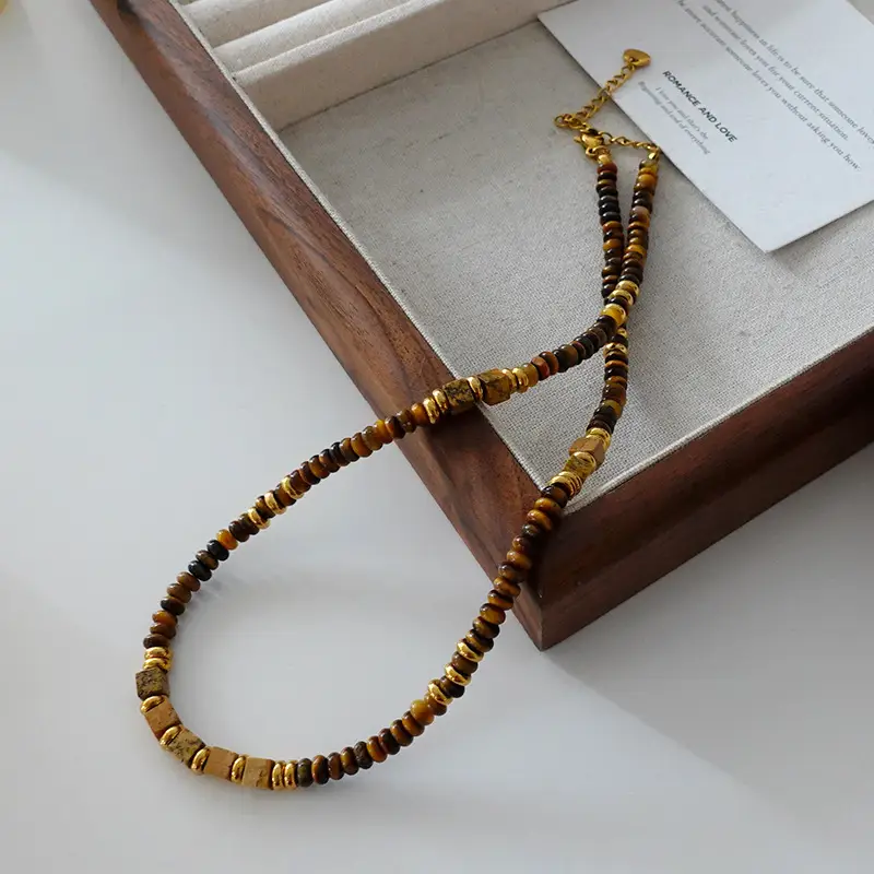 Dunhuang New Chinese Style Necklace Women's Beaded Natural Stone Agate High-grade Woolen Chain Red Stacked Antique Clavicle Chain - Image 36