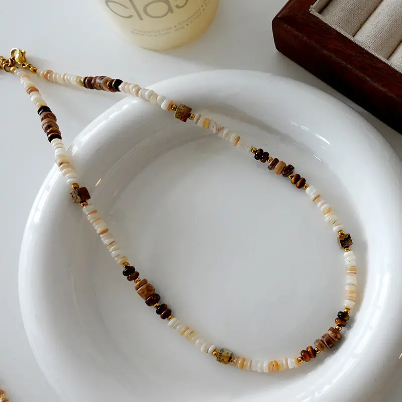 Dunhuang New Chinese Style Necklace Women's Beaded Natural Stone Agate High-grade Woolen Chain Red Stacked Antique Clavicle Chain - Image 39