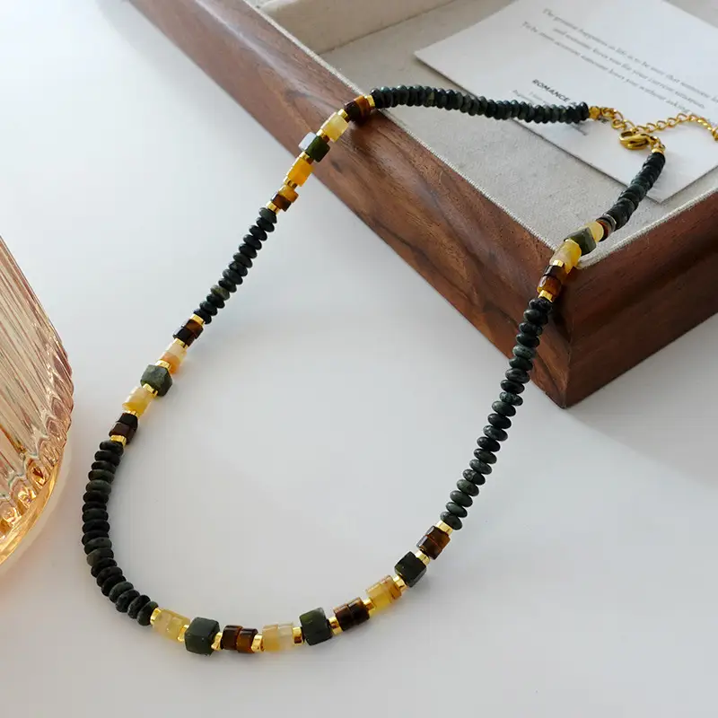 Dunhuang New Chinese Style Necklace Women's Beaded Natural Stone Agate High-grade Woolen Chain Red Stacked Antique Clavicle Chain - Image 43