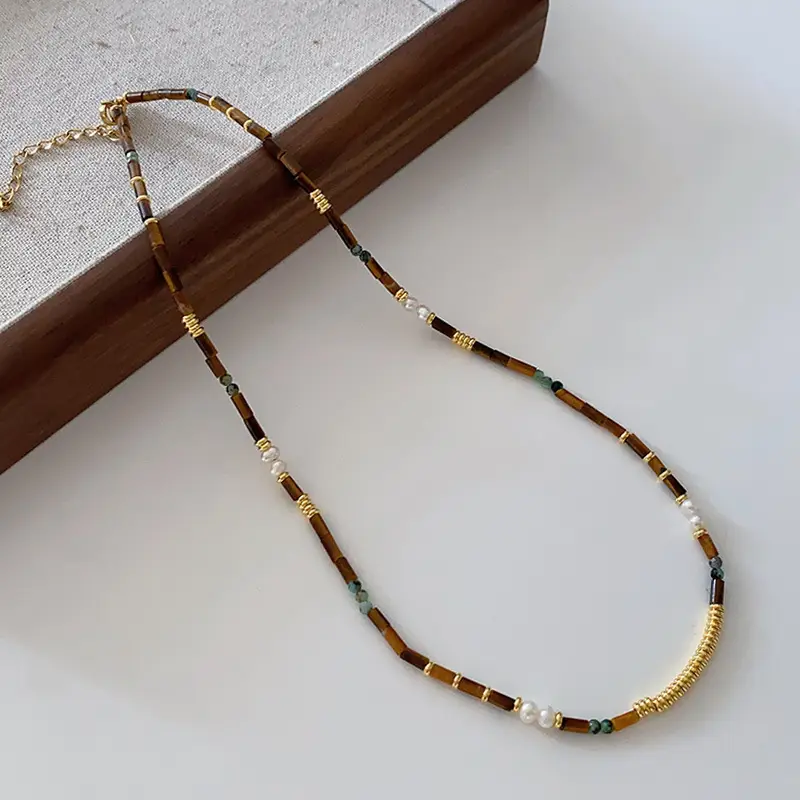 Dunhuang New Chinese Style Necklace Women's Beaded Natural Stone Agate High-grade Woolen Chain Red Stacked Antique Clavicle Chain - Image 51