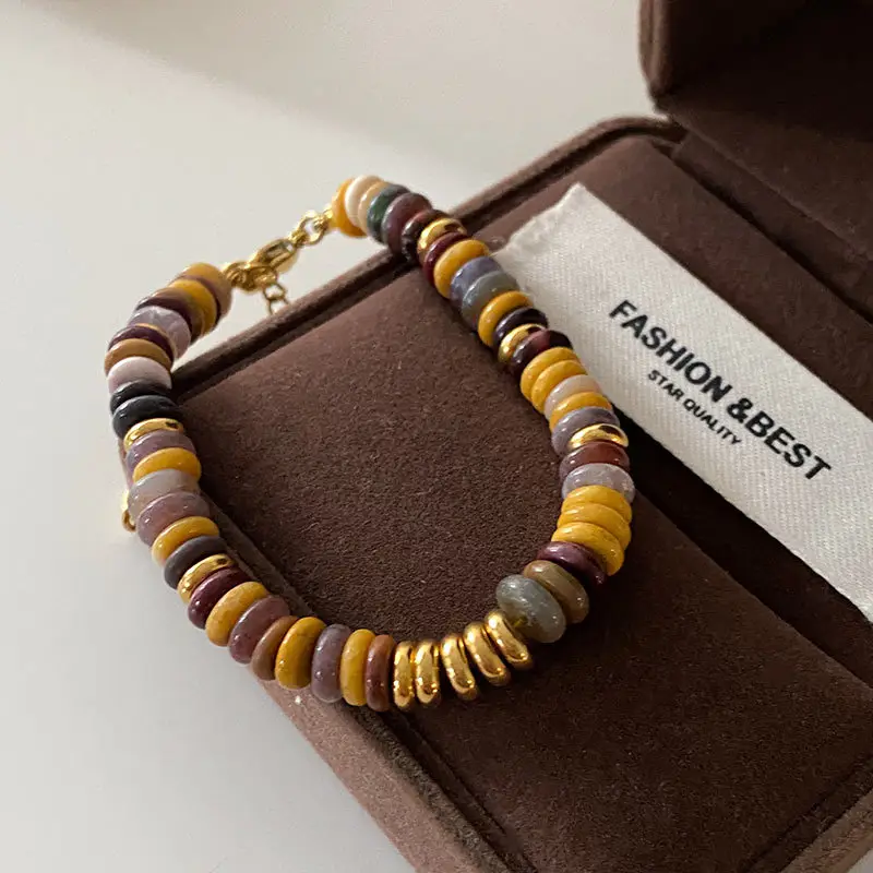 Dunhuang New Chinese Style Necklace Women's Beaded Natural Stone Agate High-grade Woolen Chain Red Stacked Antique Clavicle Chain - Image 56