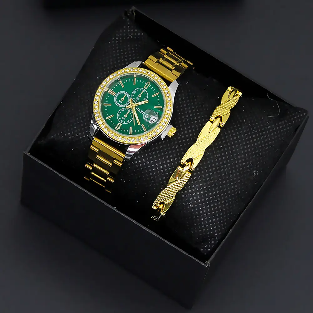 Gold Plated Women's Watch with Bracelet Set — feature 2
