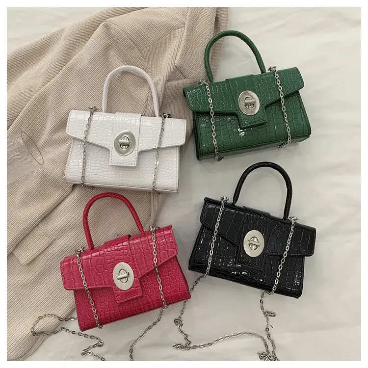Black Croc Leather Chain Shoulder Bag for Women 2023 — feature 17