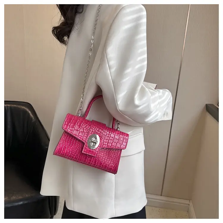 Black Croc Leather Chain Shoulder Bag for Women 2023 — feature 19