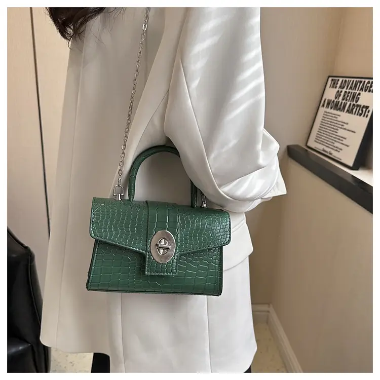 Black Croc Leather Chain Shoulder Bag for Women 2023 — feature 23