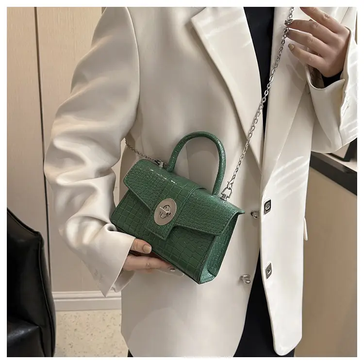 Black Croc Leather Chain Shoulder Bag for Women 2023 — feature 25