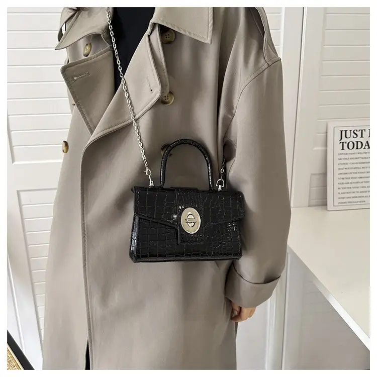 Black Croc Leather Chain Shoulder Bag for Women 2023 — feature 29