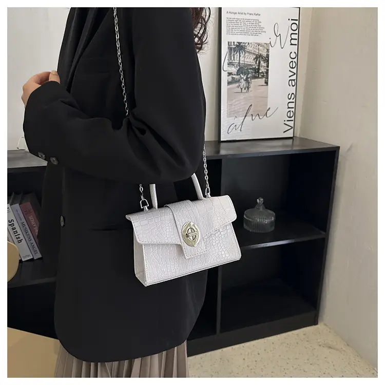 Black Croc Leather Chain Shoulder Bag for Women 2023 — feature 31