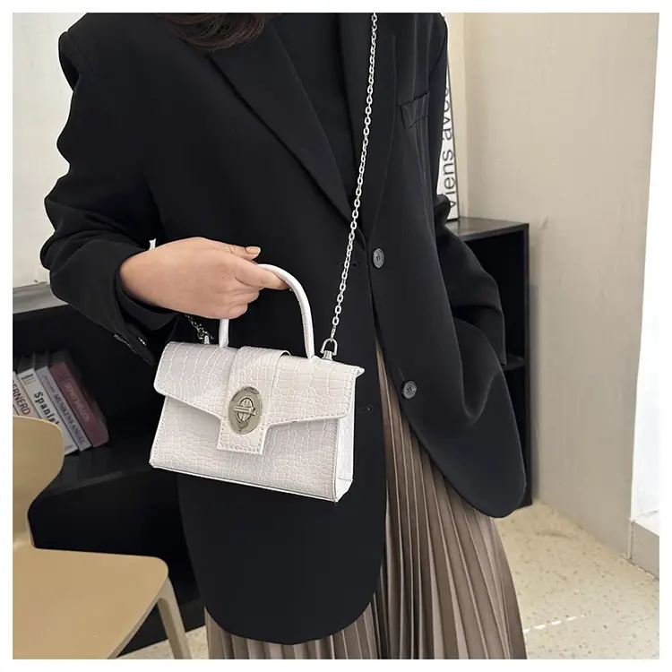 Black Croc Leather Chain Shoulder Bag for Women 2023 — feature 33
