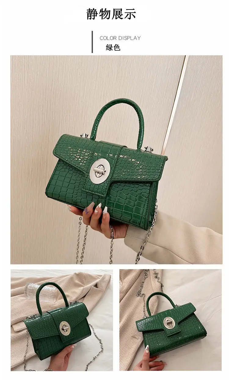 Black Croc Leather Chain Shoulder Bag for Women 2023 — feature 34