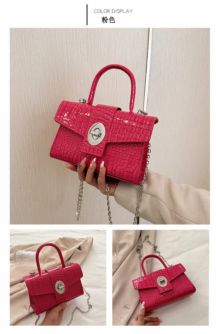 Black Croc Leather Chain Shoulder Bag for Women 2023 — feature 35