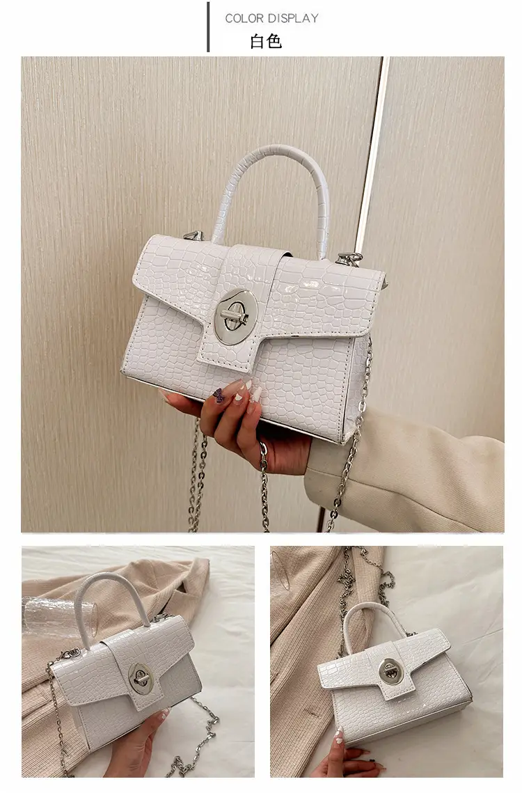 Black Croc Leather Chain Shoulder Bag for Women 2023 — feature 37