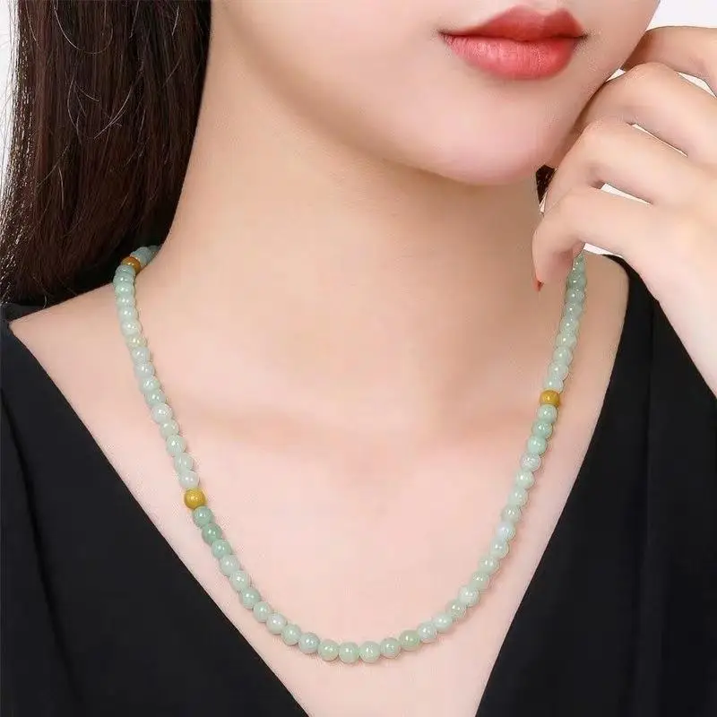 8mm Jade Necklace Bracelet Green Gold Multi Color Wholesale — feature 10