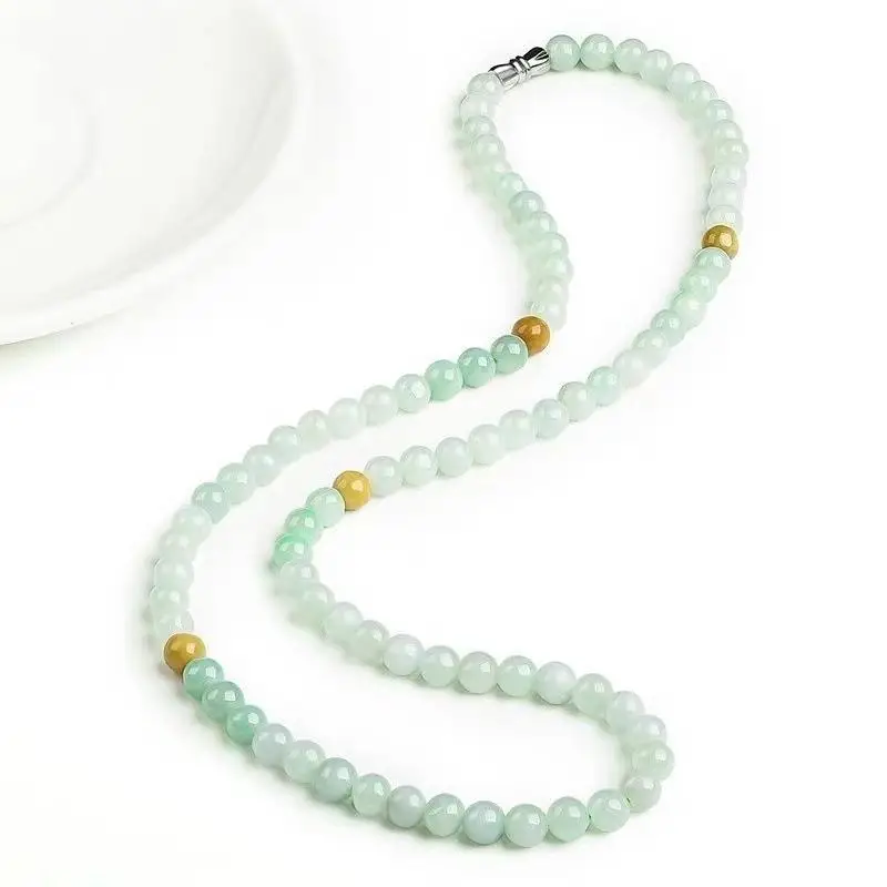 8mm Jade Necklace Bracelet Green Gold Multi Color Wholesale — feature 9