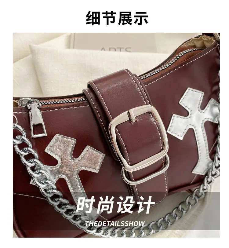 Black Cross Chain Shoulder Bag for Women 2023 — feature 3