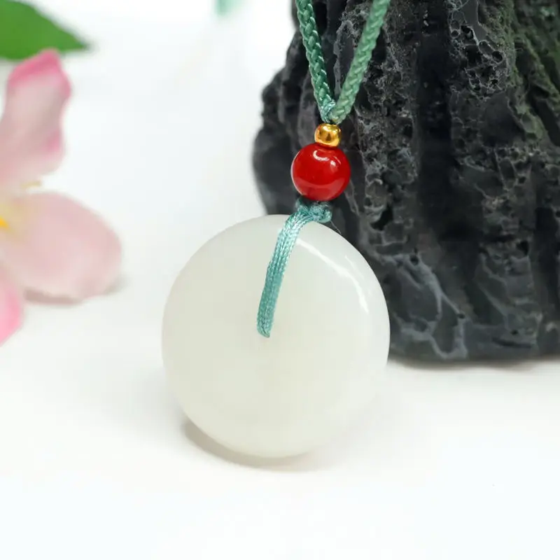 Hotan Jade White Ping An Buckle Jewelry - Image 4