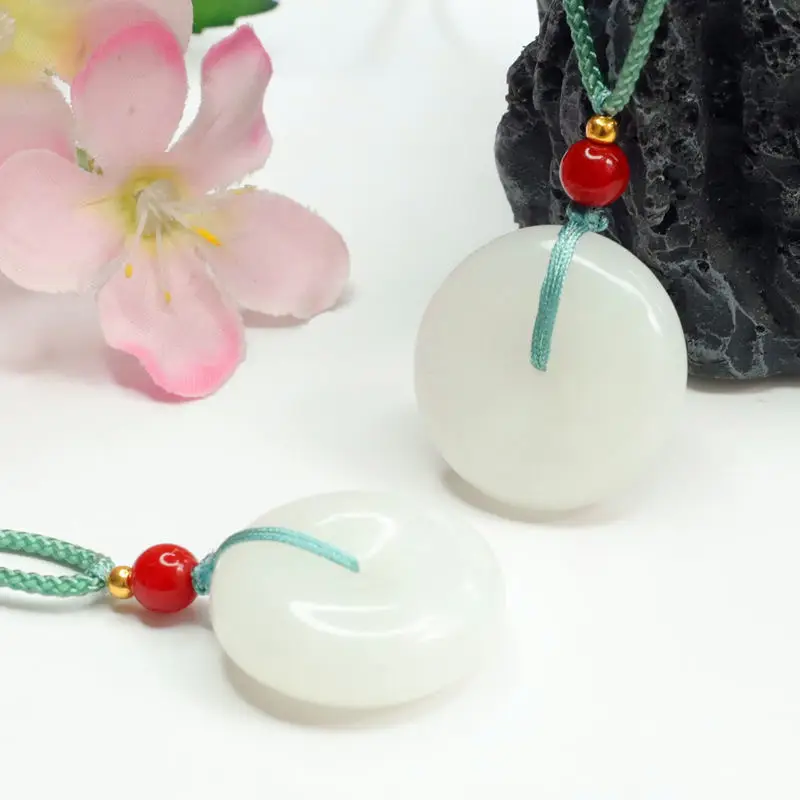 Hotan Jade White Ping An Buckle Jewelry - Image 5