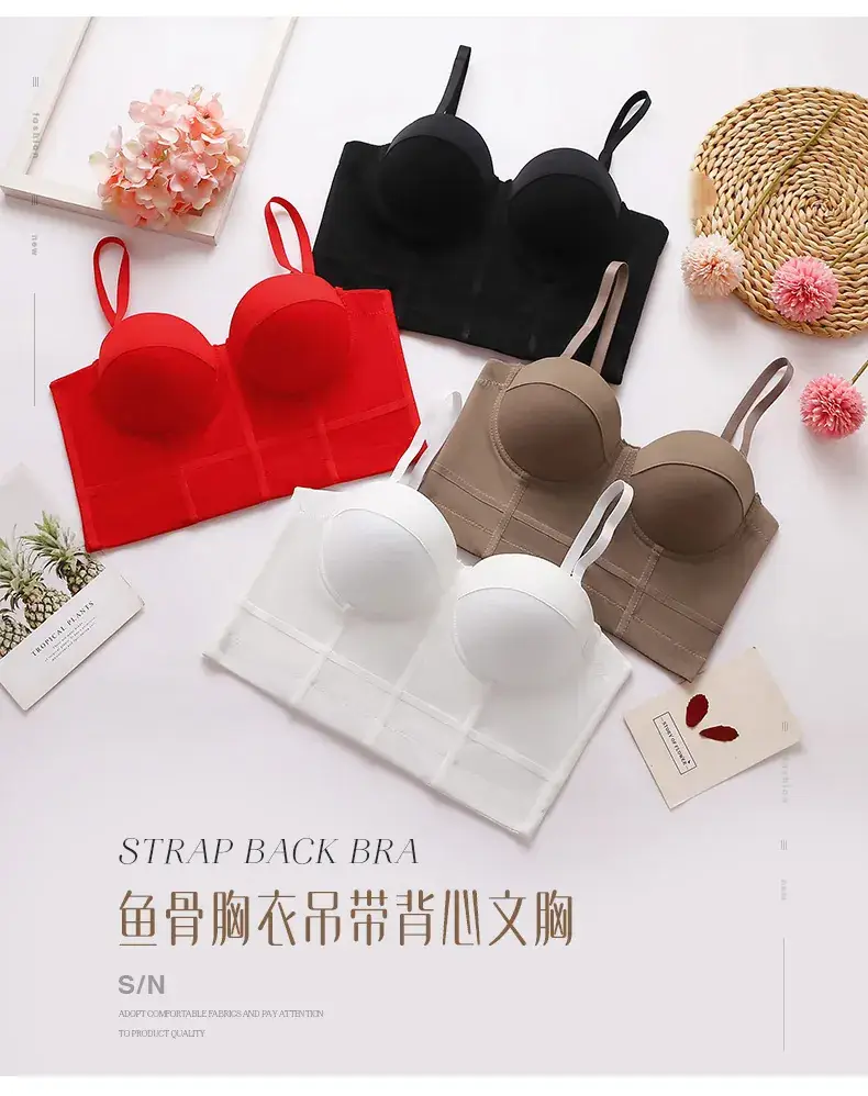 Red Fishbone Push Up Bra Underwear Sling Women — feature 1