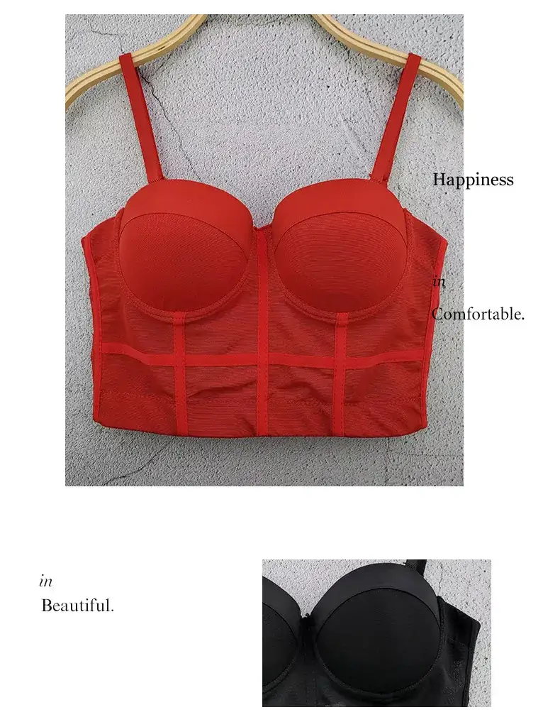Red Fishbone Push Up Bra Underwear Sling Women — feature 16