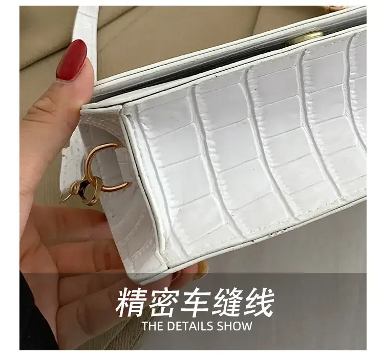 Red Croc Patchwork Shoulder Bag for Women — feature 10