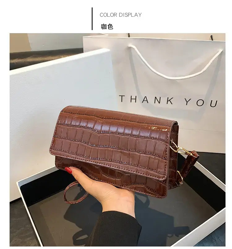 Red Croc Patchwork Shoulder Bag for Women — feature 35