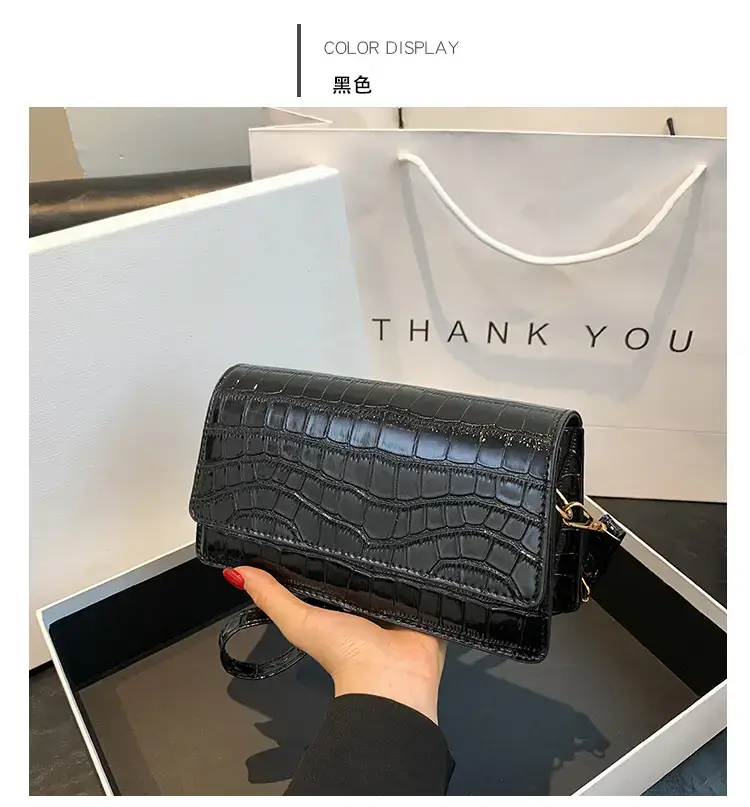 Red Croc Patchwork Shoulder Bag for Women — feature 37