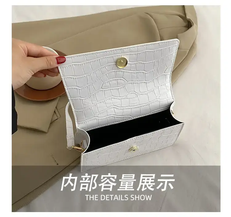 Red Croc Patchwork Shoulder Bag for Women — feature 7