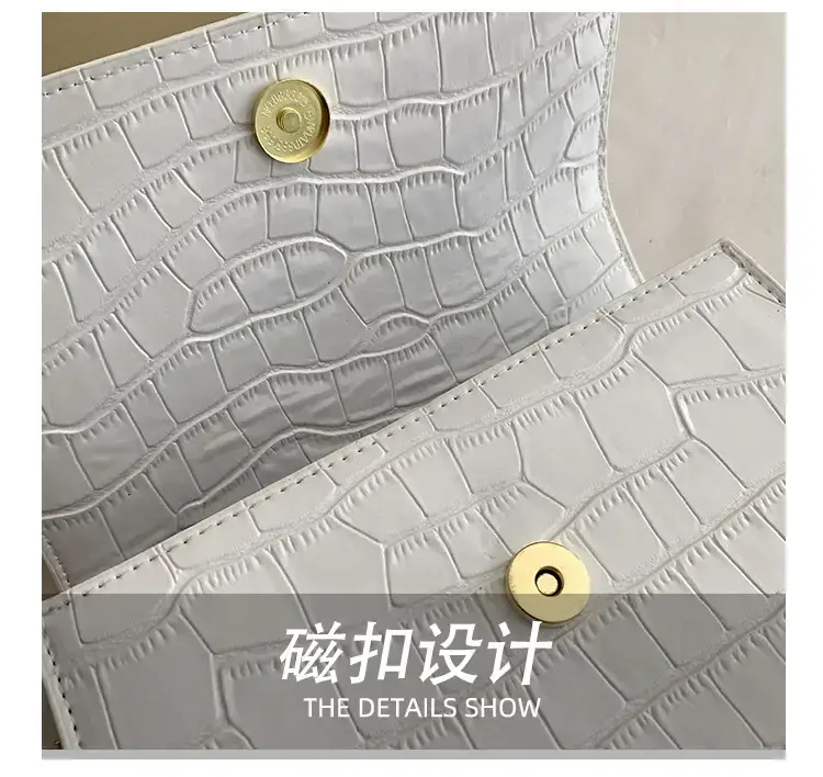 Red Croc Patchwork Shoulder Bag for Women — feature 8