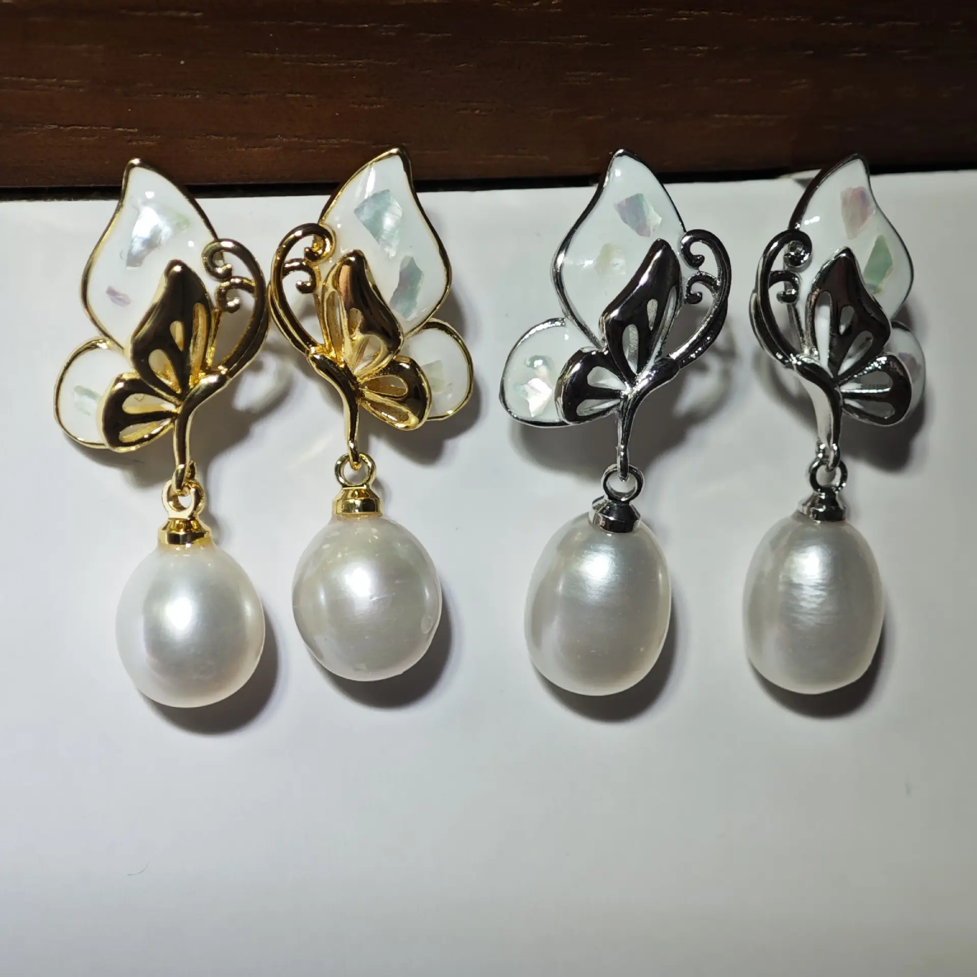Gold Butterfly Pearl Earrings for Women — feature 2