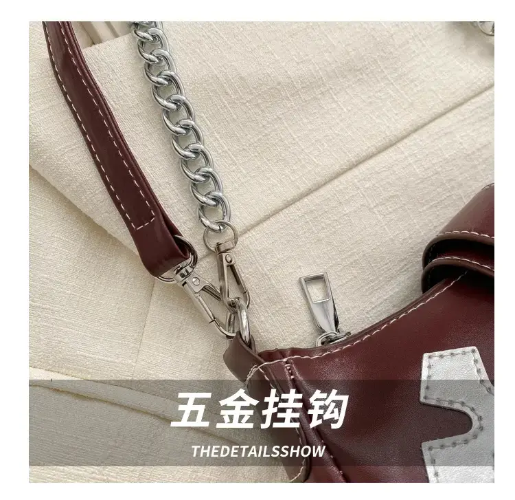 Black Cross Chain Shoulder Bag for Women Winter 2023 — feature 5