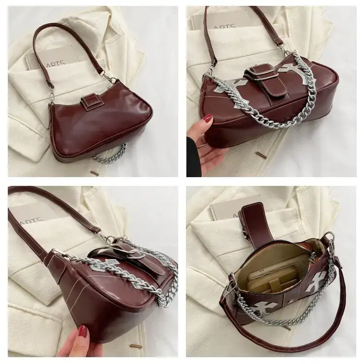 Black Cross Chain Shoulder Bag for Women Winter 2023 — feature 7