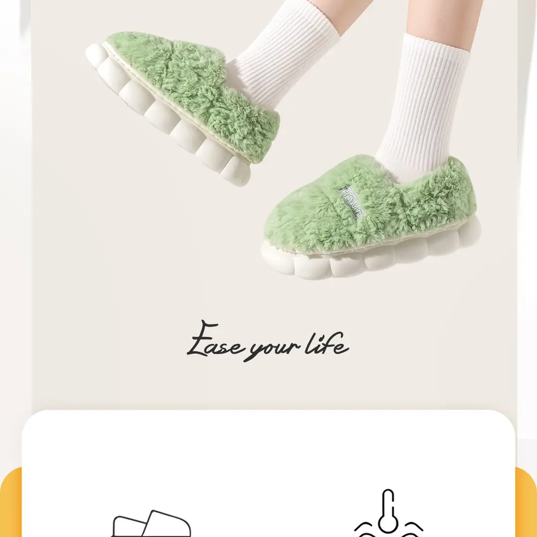 Lidani Mao Mao cotton shoes women's autumn and winter indoor home warm fleece-lined 2023 new bag heel outerwear cotton shoes men — feature 2