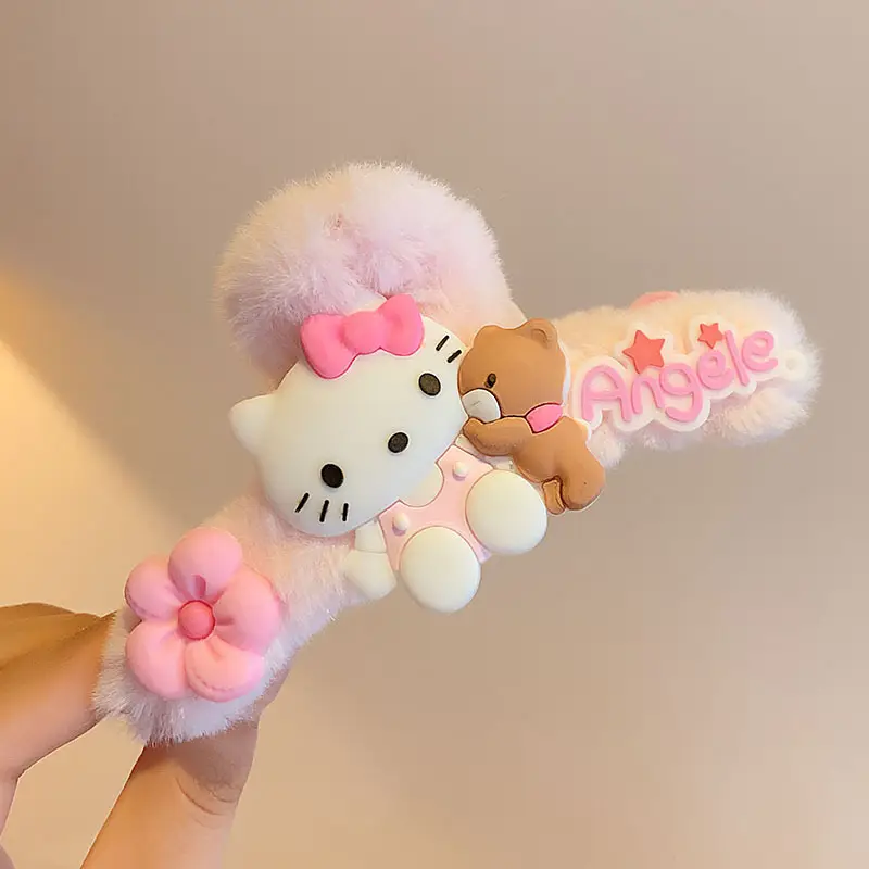 Cute Plush Bear Clip for Women Autumn Winter Hairpin - Image 7