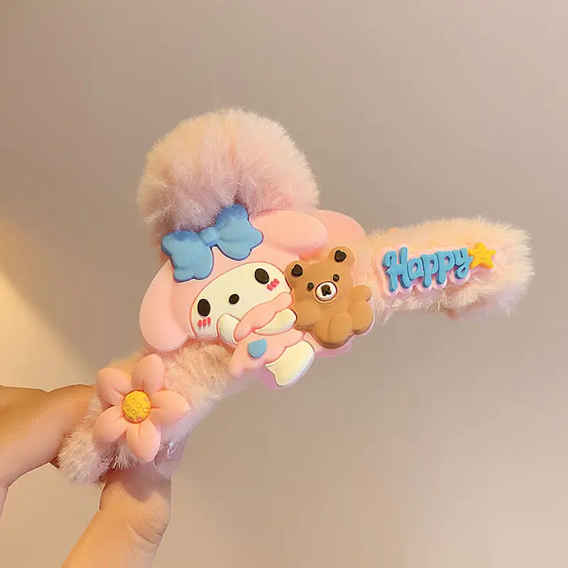 Cute Plush Bear Clip for Women Autumn Winter Hairpin - Image 8