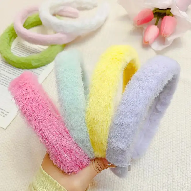 Plush Rabbit Fur Headband for Women Winter Use - Image 9