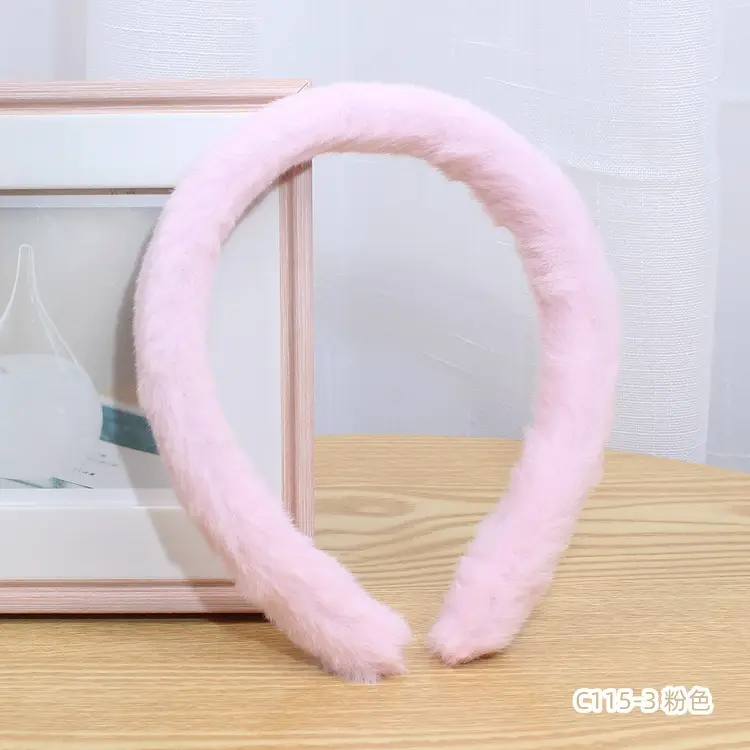 Plush Rabbit Fur Headband for Women Winter Use - Image 3