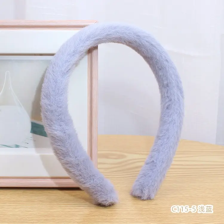 Plush Rabbit Fur Headband for Women Winter Use - Image 5