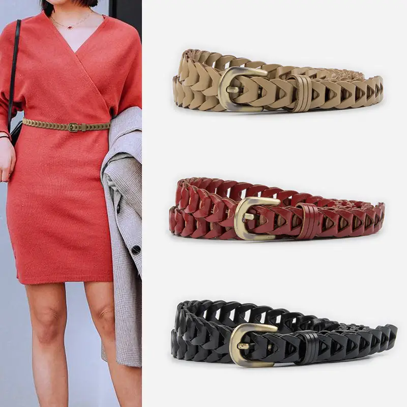 Black Knitted Vintage Belt for Women - Image 4