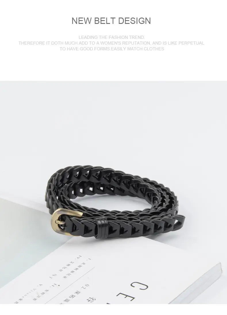 Black Knitted Vintage Belt for Women — feature 11
