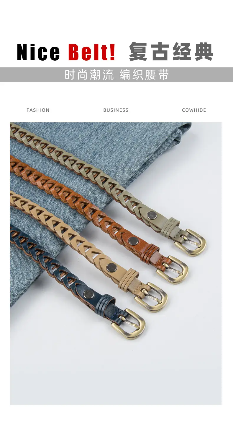 Black Knitted Vintage Belt for Women — feature 3