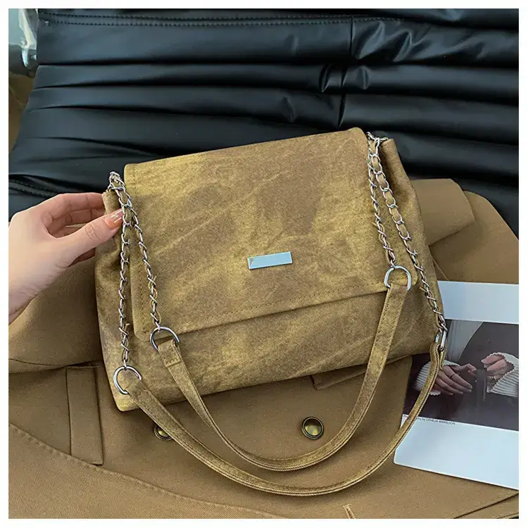 Korean Style Women's Grey Chain Shoulder Bag 2024 Winter — feature 21