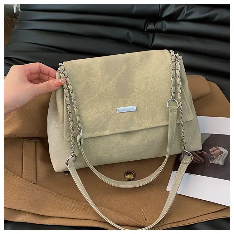 Korean Style Women's Grey Chain Shoulder Bag 2024 Winter — feature 22